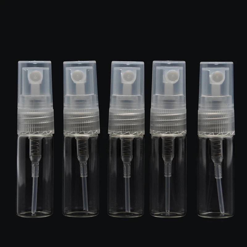 Mini 2ml pocket sized perfume spray bottles of test tube with screw top pump