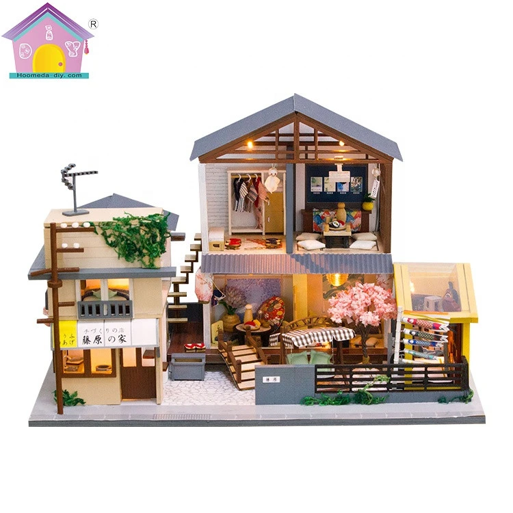Miniature handmade wooden doll house for Friendship interaction
