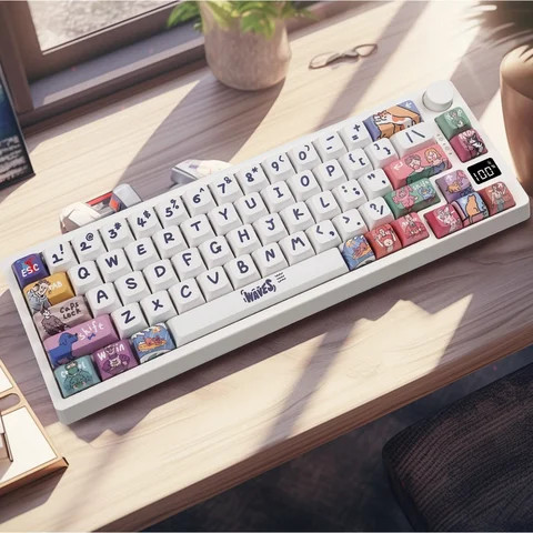 MK67 Pro 65% RGB Gaming Keyboard,Wireless 67 Keys Mechanical Keyboard, Linear Switches, Software Supported,Separate Arrow Keys