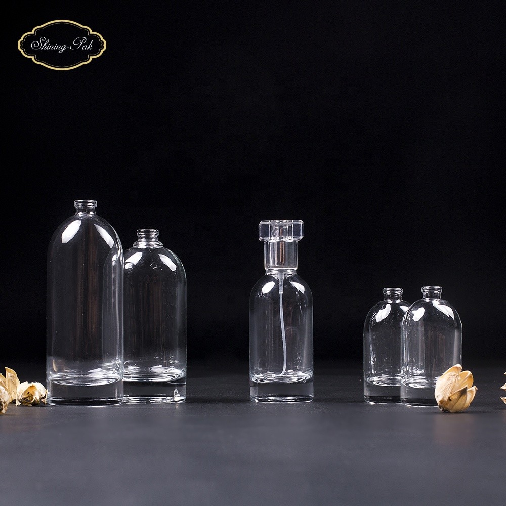 100ml  Empty high quality cylinder transparent OEM glass bottle perfume unique perfume bottle