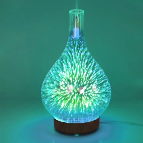 100ml Glass Bottle Aroma Diffuser 3D Colorful Ultrasonic Humidifier
