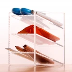 Modern clear acrylic letter mail sorter,acrylic pen and pencil holder,acrylic office desktop organizer