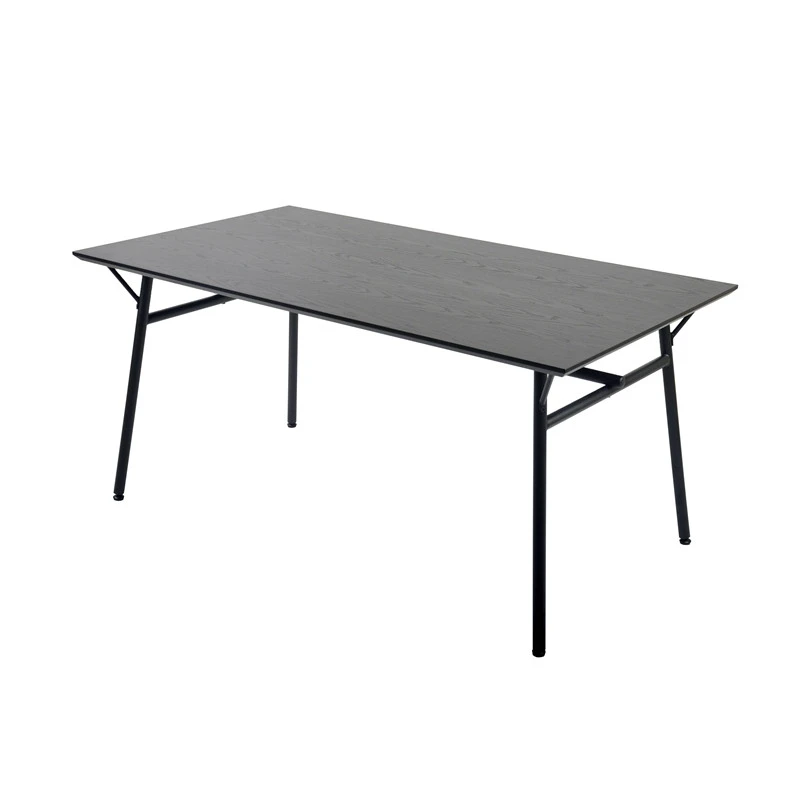Modern counter space saving foldable extending rectangle dining table with two 50cm extension board metal legs