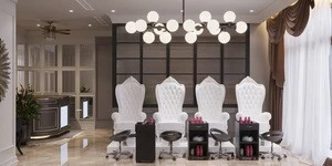 Modern Custom Interior Design Manicure Table Nail Salon Furniture Nail Bar Design