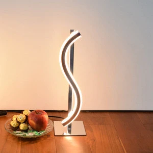 Modern Design S Shape Silver Finish LED Chip lamp led table lamp Desk Light with Plastic Shape Cover