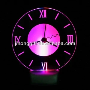 modern designed dimmable acrylic led clock