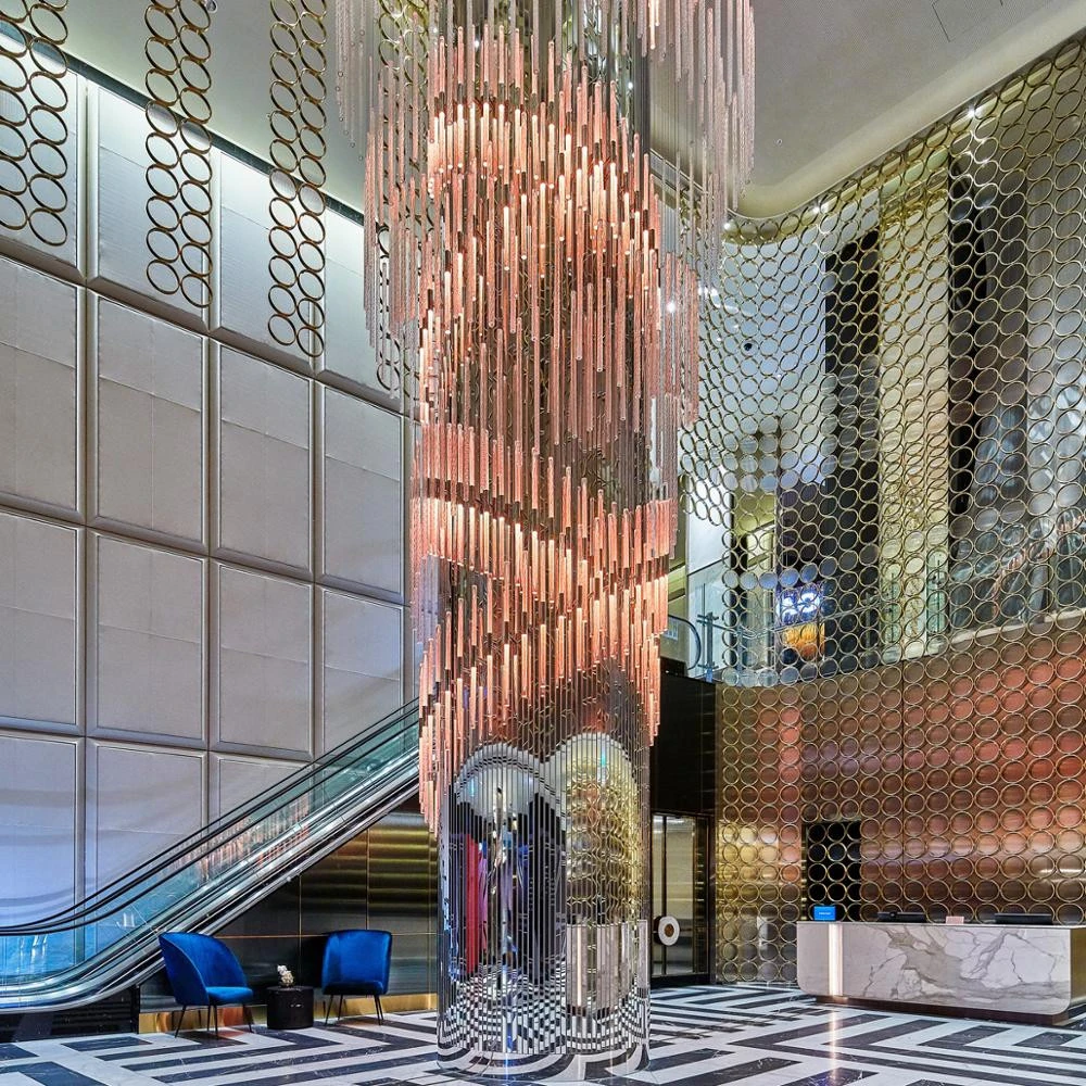 modern indoor lighting decoration luxury hotel glass chandelier