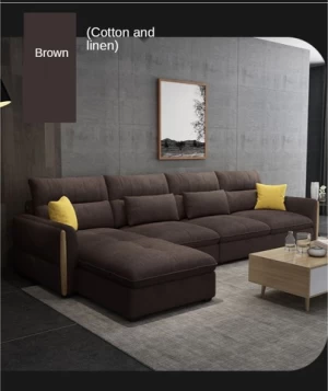 Modern living room fabric sofa combination villa corner Nordic sofa wholesale furniture