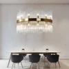 Modern luxury crystal metal chandelier frame glass tube lamp shade magnifying glass led lamp