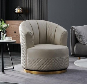 Modern Nordic Living Room Chair Designed Lounge Furniture Hotel Leather Armchair Velvet Fabric Designer Luxury Single Sofa Chair