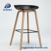 Modern style indoor  kitchen seat white bar stools with wood leg