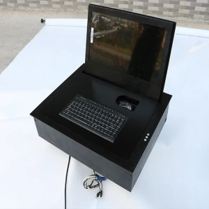 Motorized Pop Up Wired Lcd Monitor Lift 15.6/17.3/18.4/21.5 Inch Monitor for Paperless Conference System