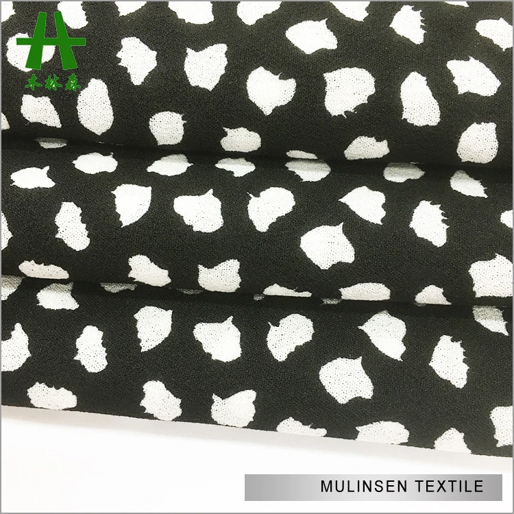 Mulinsen Textile Fancy Dots Printed Polyester Patterned Georgette Fabric