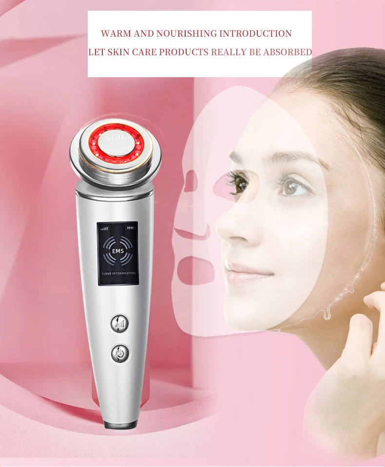 Multi-functional EMS led therapy vibration massage negative ion cleansing beauty instrument