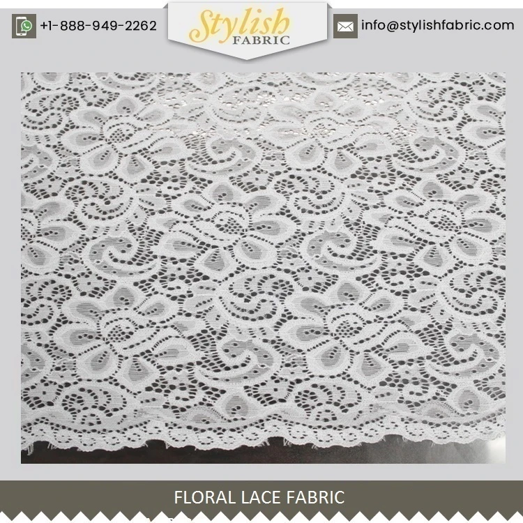 Natural 60&quot; Light-Weight Floral Lace FabricStyle-704