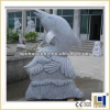 Natural stone animal carving dolphin sculpture for garden decoration