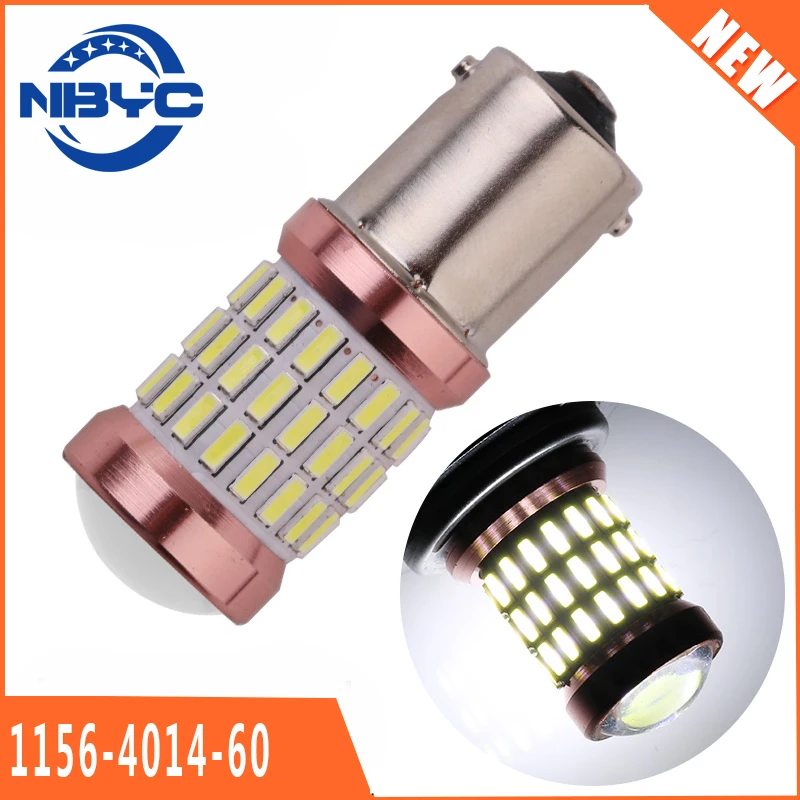 NBYC 1156-4014-60 Car Bulb Turn Signal Light Reverse Parking Brake LED 12/24V 1156 1157 7443 3157 canbus White Red Yellow Light