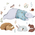 New 3d wall cartoon children room bedroom background wall sticker  bear deer art   contracted head Nordic wall Ins decoratio