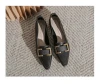 New Arrival Luxury Casual High Heels Womens Soft Leather 5cm Pumps with Square Heel Flat Feature for Summer