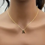 New Arrival Various Specifications Reasonable Price Polished Pendants Stainless Steel Gold Initial Letter Necklace