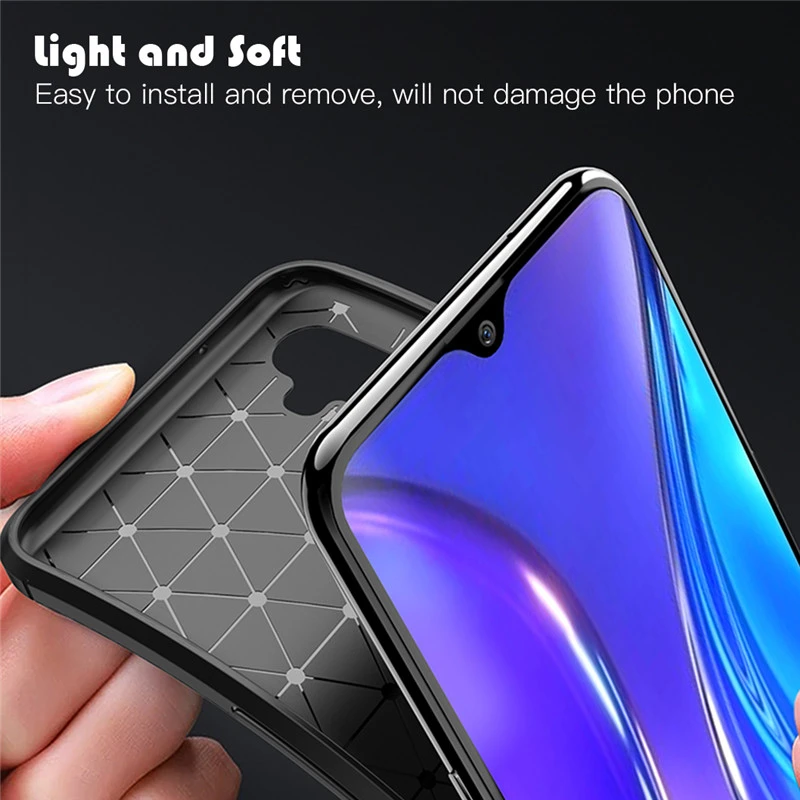New Design Camera And Screen Protective Carbon Fiber Texture Cell Phone Cover for  Realme X50