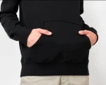 New Design Solid Color  Custom Men's Black Zip Pullover sweatshirt hoodies