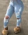 Import new fashion fall  fringe  Women high waist flair jean  2020 women jeans from China