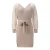 Import New Plus-size Lace Wool Knit Dress Women&#x27;s Wear Autumn/Spring V-neck Sexy Dress For Women With A Belt from China