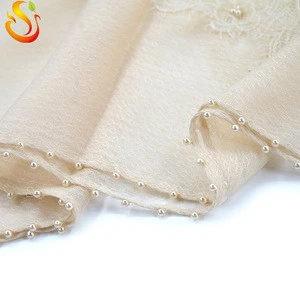 New silk and wool blended lace hollow scarf silk wool shawl pearl pineapple grain high-grade versatile silk scarf