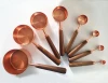 New Style  Kitchen Measuring Baking Tools Rose Gold Color 8PCS Measuring Cups And Spoons With Walnut Wood Handle