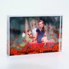 New Valentines Day Gifts Heart Glitter Plastic Liquid Photo Frame Clear Acrylic Floating Rectangle Picture Frame