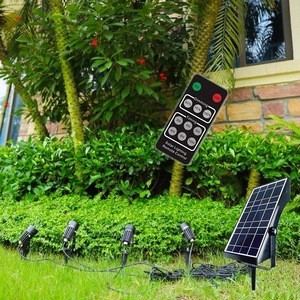 Newest 4 Pack LED Outdoor Waterproof Motion Sensor Adjustable Solar Stake Spotlight for Garden Landscape Lighting