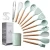 Import Non-stick spatula kitchen utensil cooking set 11-piece silicone kitchenware with wooden handle from China