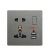 Import Noridc Grey Wall Switch UK Africa Electrical Switch Socket 1Gang 2Way Dimmer Curtain Doorbell Switch TV Computer CAT6 USB Socket from China