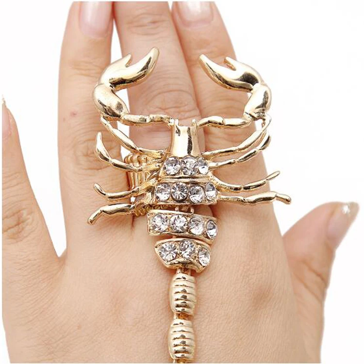NS-Bracelet001B  Women Girls Hand Bracelet Jewelry Diamond Single Sparkling Scorpion Bracelet Accessories Bridal wedding Jewelry