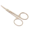 OEM cosmetic eyebrow scissors trimmer stainless steel gold curved makeup eye beauty scissors