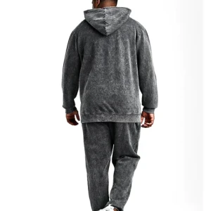 OEM ODM New Arrival Comfortable Fit Men Acid Wash Tracksuit Comfortable Fit Adult Size Men Acid Wash Tracksuit