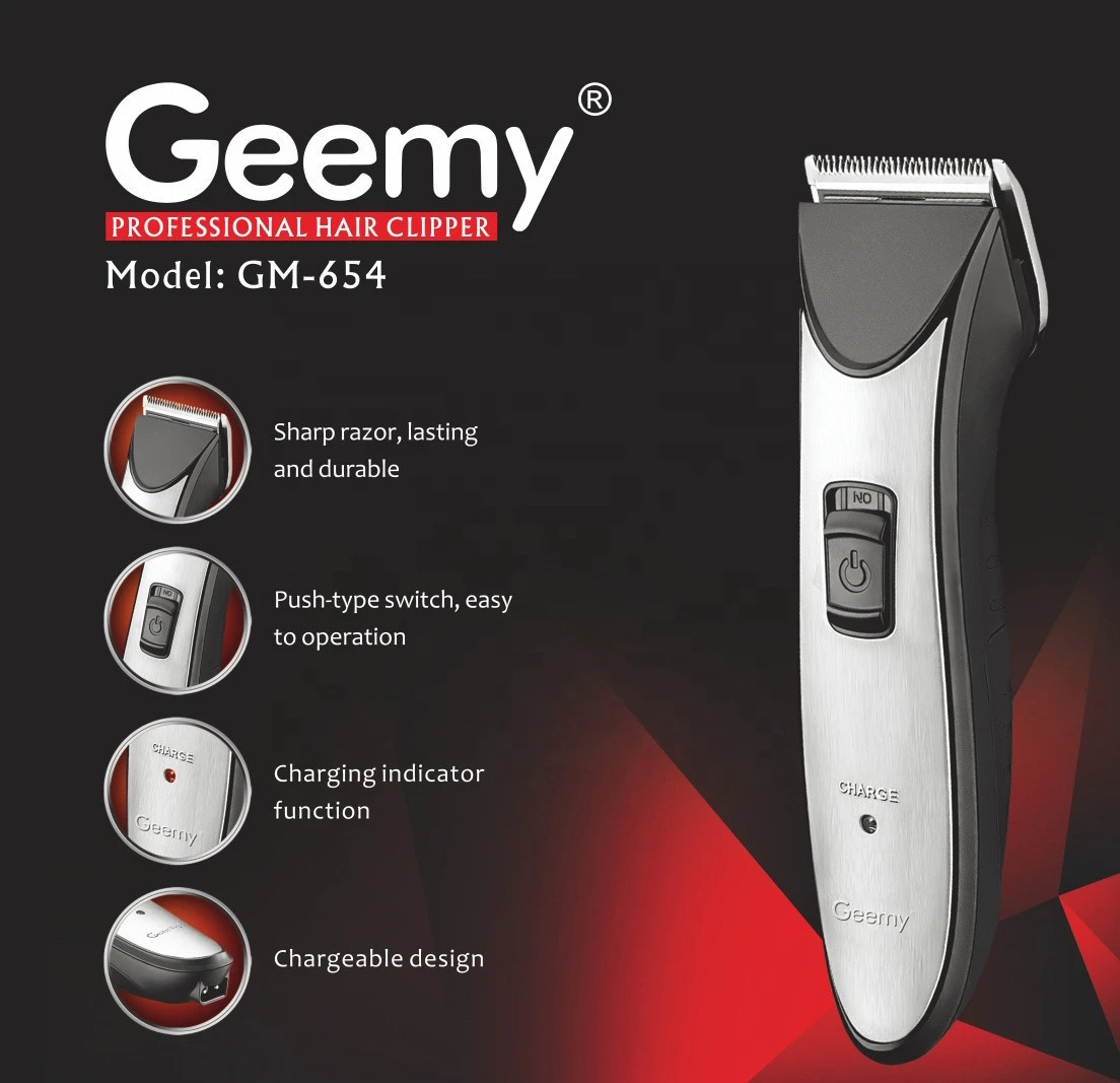 Original GEEMY GM654 Rechargeable Professional Hair Cutter Machine Electric Cordless Hair Trimmer
