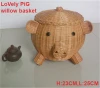 Originally colorwillow wicker pig crafts (factory supplier)