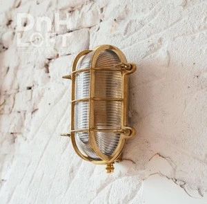 Outdoor brass modern vintage antique industrial marine LED wall lamp