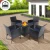 Import Outdoor Dining Set with Cushions High Quality Garden rattan sofa set Propane Gas Fire Pit Table for Outside Patio from China