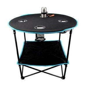 Outdoor Lightweight Folding Table with Cup Holders support, Portable Camp Table