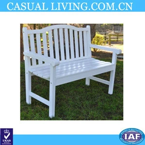 Outdoor Seats 2 Porch Double White Wooden Bench Long Chair