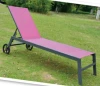 Patio garden furniture table chair stool sofa with cushionsling textline sun bed steel lounger with wheels