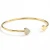 Import Peach Heart 14K Gold Plated Zircon Bangle Minimalist Female Fashion Accessories Stainless Steel Jewelry Cuff Spring Bracelets from China