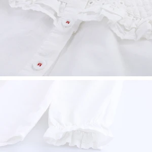 PHB 60848 white blank design girls blouse kids spring clothes
