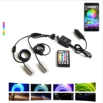 Phone Bluetooth App and Remote Controller Multi Color Mini LED Embedded side glow fiber optic light engine with 4 illuminators