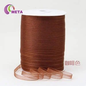 Plain Solid color 1/4 inch or 6mm Organza Ribbon for Gift Packaging or Decoration