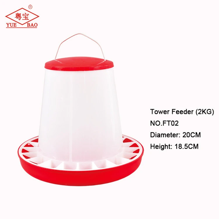 Plastic animal feeder manual chicken feeder with wire handle