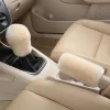 Plush Sheepskin Wool fur Gear shift knob Cover and handbrake cover for Car Interior Accessories